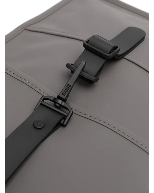 Rains Gray Carabiner-Fastening Waterproof Backpack for men