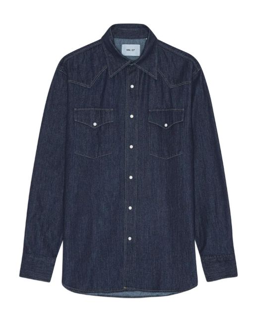 NN07 Denim Overhemd in het Blue voor heren