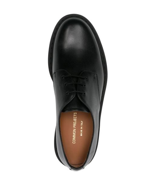 Common Projects Black Stamped-numbers Leather Derby Shoes for men