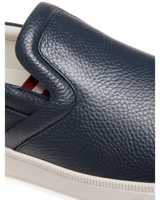 Bally Blue Slip-On Leather Sneakers for men