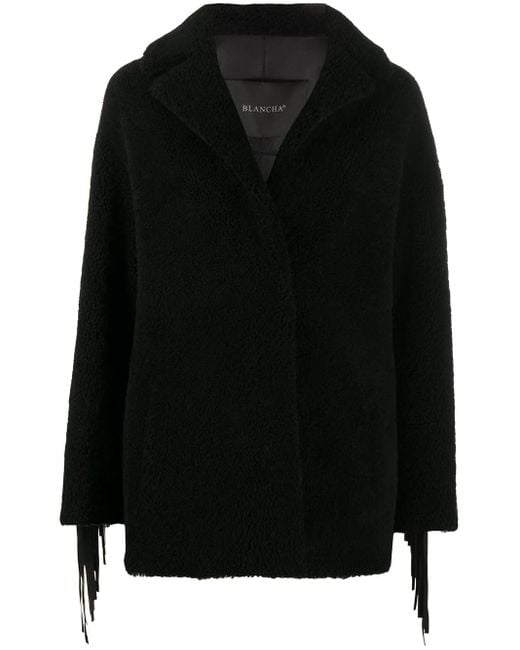 Blancha フリンジ シングルコート Black