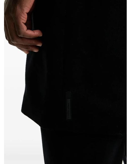 ARMANI EXCHANGE Black Buttoned Coat for men