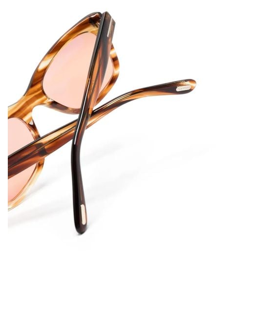 Tom Ford Pink Tortoiseshell Square-Frame Sunglasses