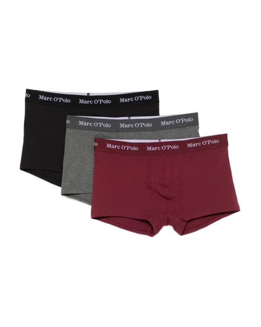 メンズ Marc O' Polo ロゴ ボクサーパンツ 3枚組 Red