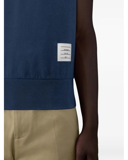 Thom Browne Blue 4-Bar Buttoned-Up Polo Shirt for men