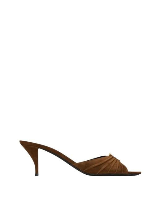 Saint Laurent Brown Baabylone Cassandre Sandals