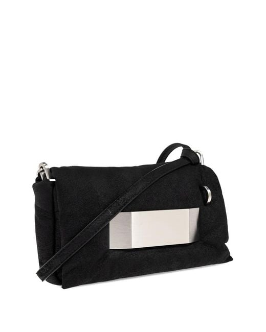 Rick Owens Black Griffin Panelled Leather Shoulder Bag