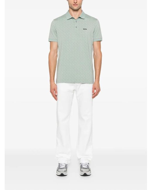 Boss Green Logo-Print Polo Shirt for men