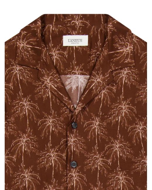 Laneus Brown Palm-Trees Shirt