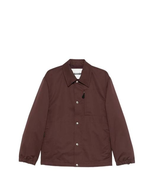 Jil Sander Brown Press-Stud Jacket for men