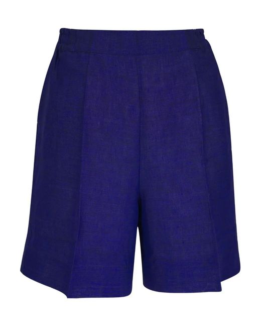 Kiton Blue Linen Shorts