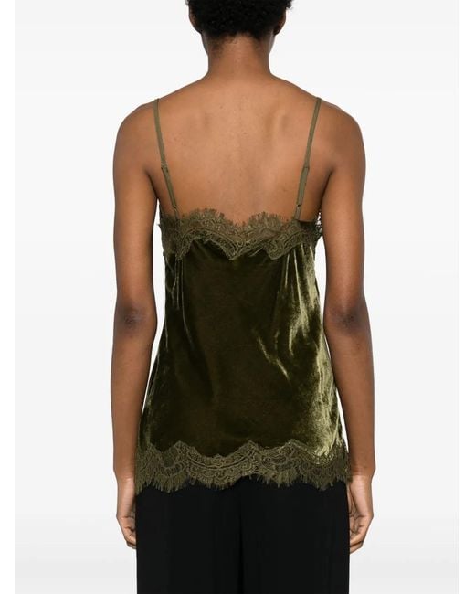 Gold Hawk Green Coco Bias Cami Velvet Top