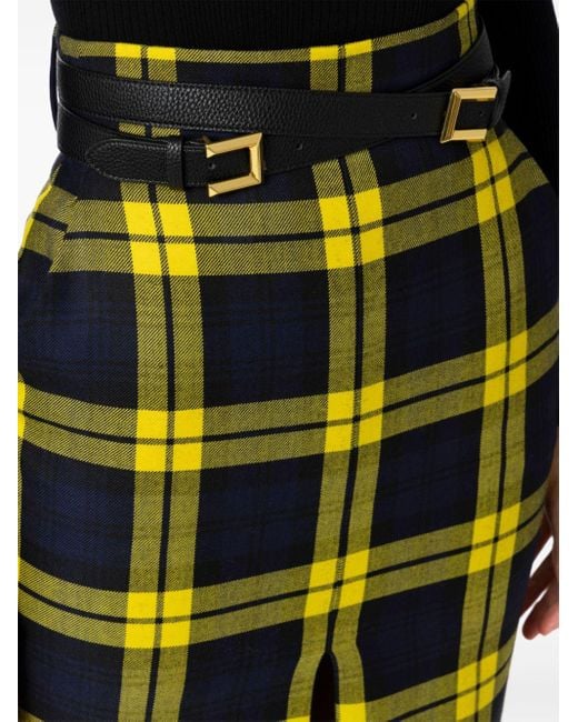 Elisabetta Franchi Black Check-Print Tailored Skirt