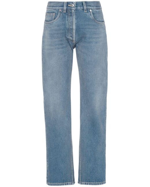 Prada Blue Low-rise Organic-denim Jeans