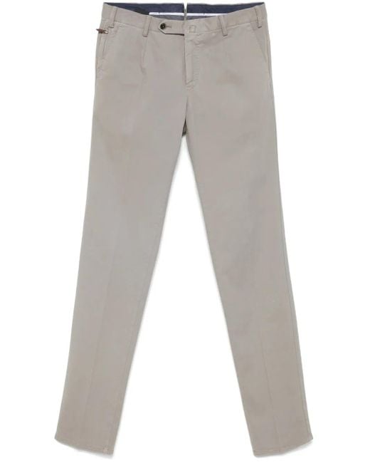PT Torino Gray Slim-Fit Trousers for men