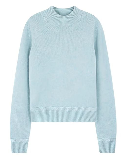 Bonpoint Blue Jylo Mock-Neck Ribbed Sweater