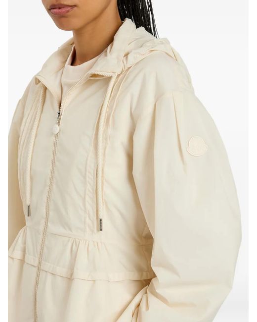 Moncler Natural Pleated Hooded Jacket