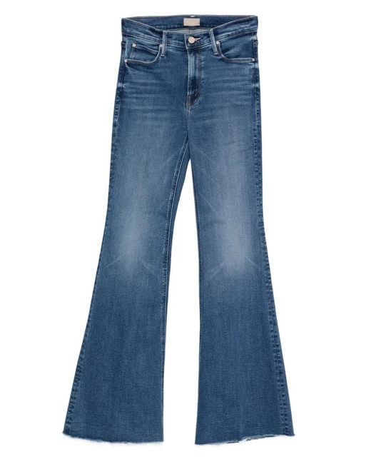 Mother Blue Frayed-Hem Jeans
