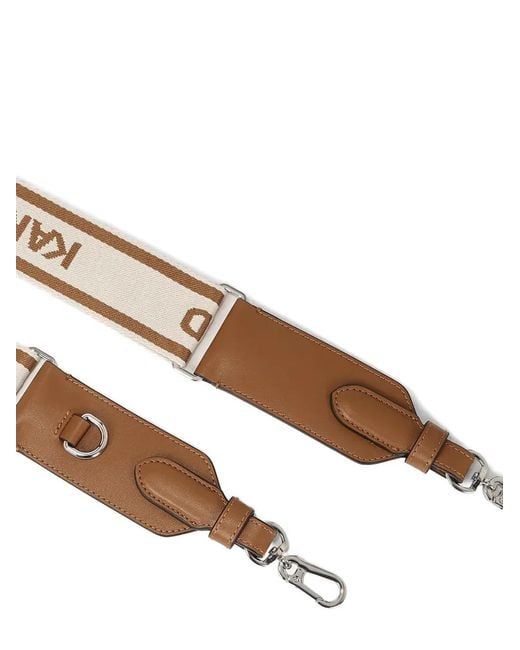 Karl Lagerfeld Brown Logo-Print Shoulder Bag Strap