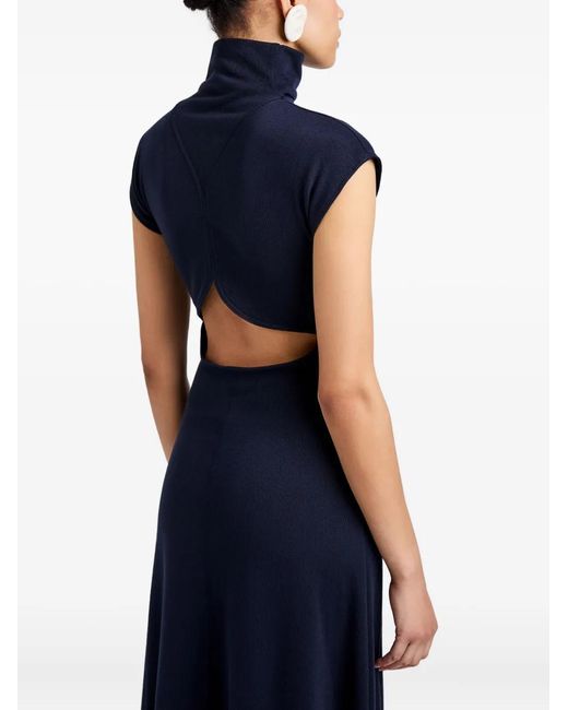 Proenza Schouler Blue Brea Brushed Rib Dress