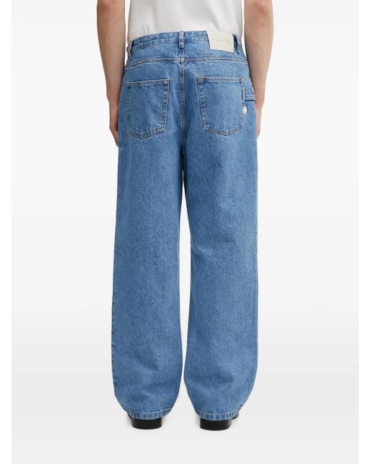 Filling Pieces Blue Logo-Embroidered Carpenter Jeans for men