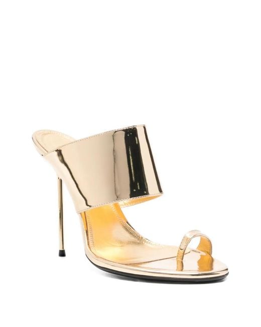 Paris Texas White Toe-Loop Mules
