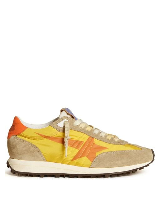 Golden Goose Marathon Panelled Sneakers in Yellow for Men | Lyst