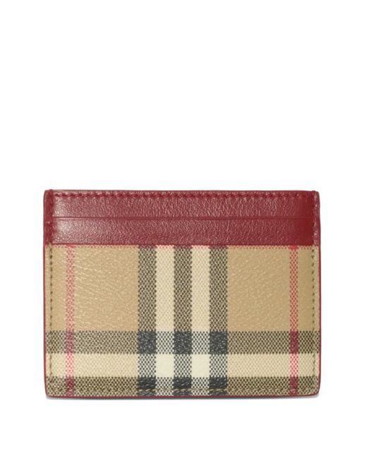 Burberry Purple Contrast Check Card Case