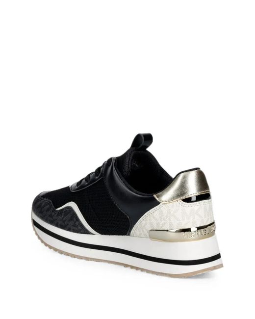 MICHAEL Michael Kors Black Logo-Print Mesh Sneakers