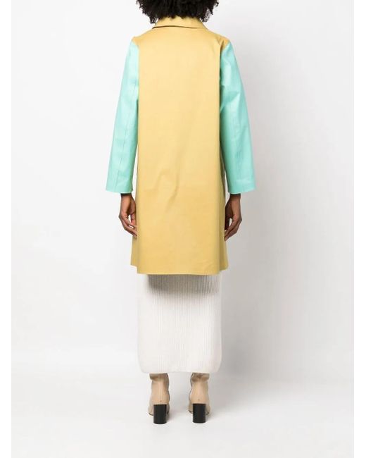 Mackintosh Yellow Colour-Block Cotton Coat