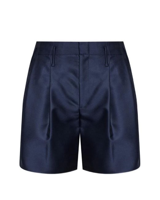 KENZO Blue Pleated Shorts for men