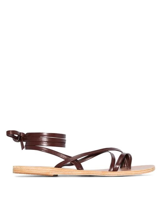 Ancient Greek Sandals Brown Morfi Leather Sandals