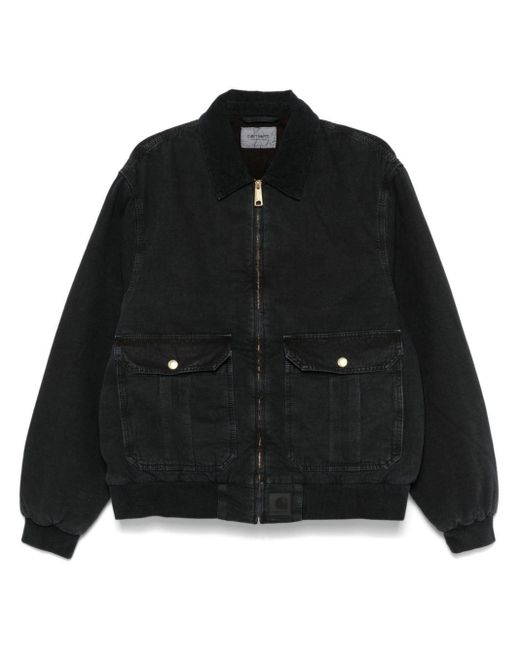 Carhartt Black Stonewashed Canvas Quilted Jacket for men