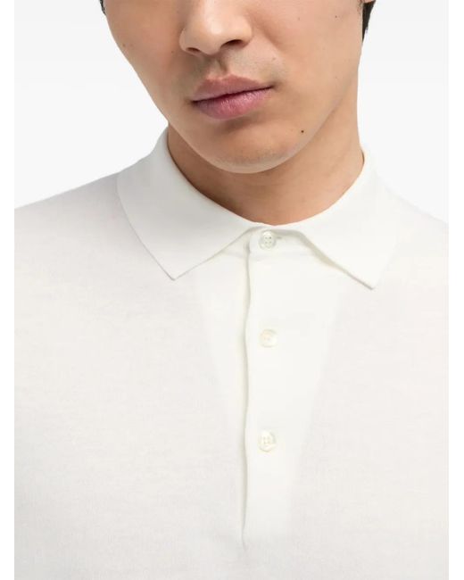Aspesi White Short-Sleeve Polo Shirt for men
