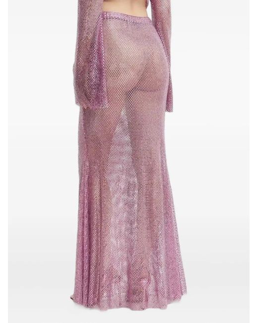Santa Brands Pink Rhinestone-Embellishment Maxi Skirt