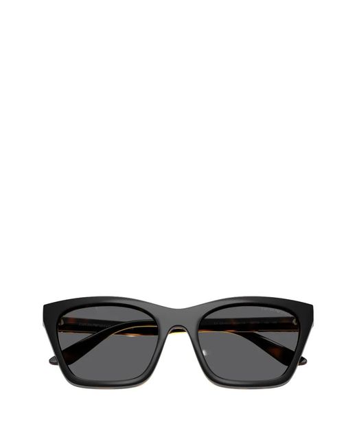 Emporio Armani Black Tortoiseshell-Effect Rectangle-Frame Sunglasses