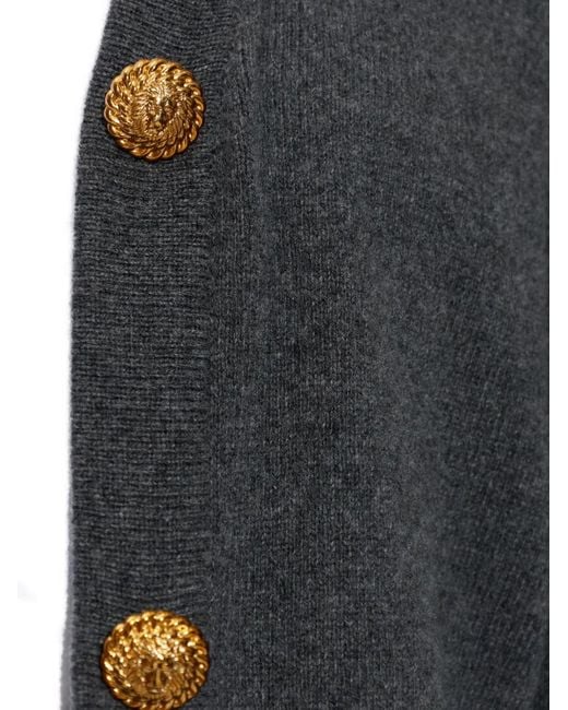 Cárdigan Con Bolsillos Y Botones Balmain de color Gray