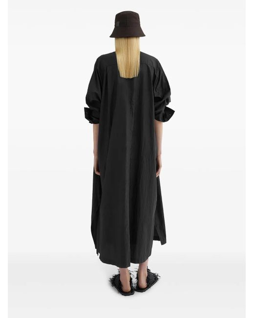 Jil Sander Black Satin Shirt Dress