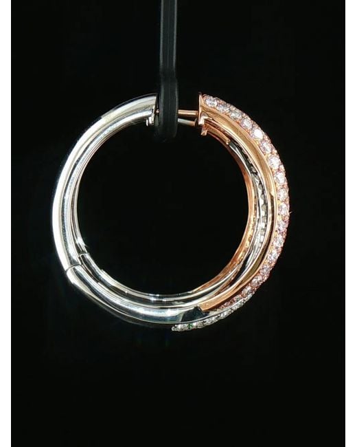 HYT Jewelry Brown And Diamond Hoop Earrings