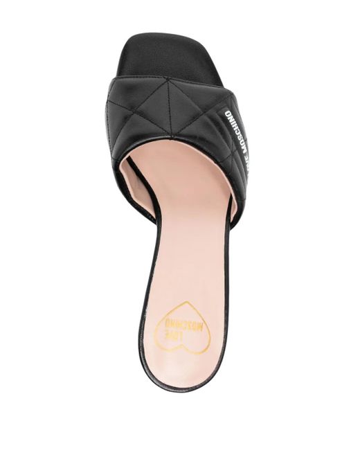 Love Moschino Black Quilted Sandals