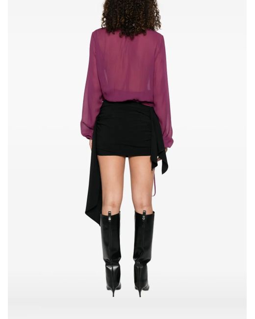The Attico Purple V-Neck Blouse
