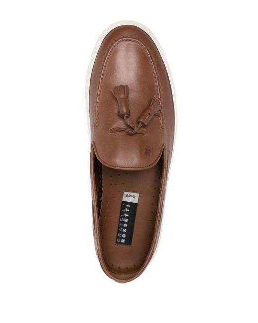 Fratelli Rossetti Brown Tassel-detail Leather Loafers for men