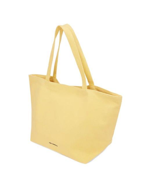 Karl Lagerfeld Metallic Shopper Canvas Logo