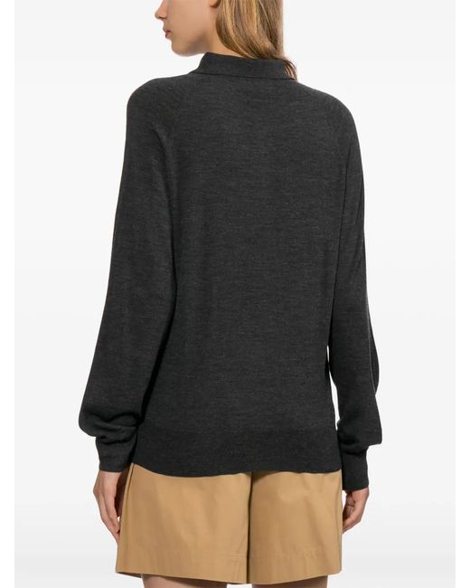 A.P.C. Black Zip-Up Collared Top