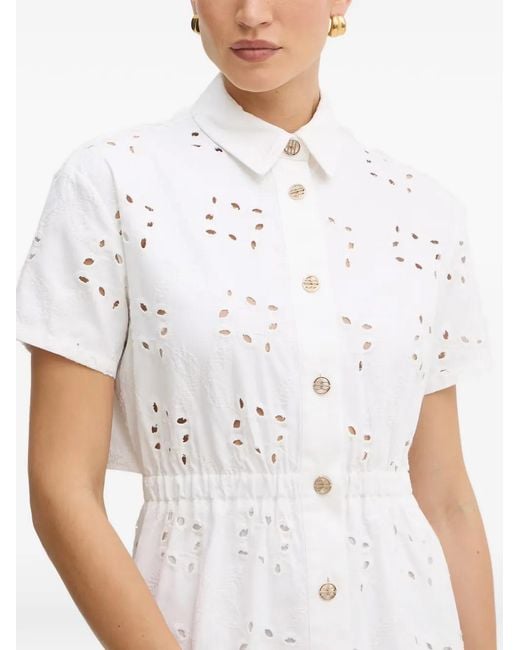 Fracomina White Broderie-Anglaise Mini Dress