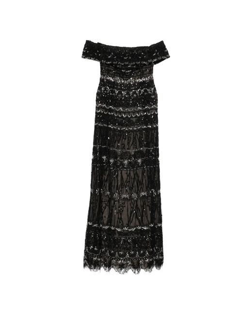 Saiid Kobeisy Black Beaded Tulle Dress