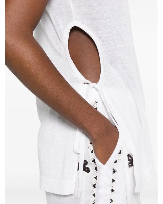 P.A.R.O.S.H. White Side Tie Knitwear