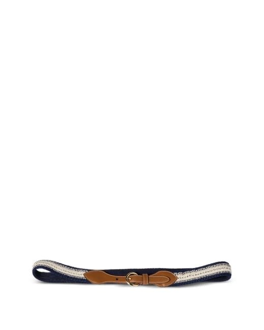 Miu Miu White Leather And Cotton Crochet Belt