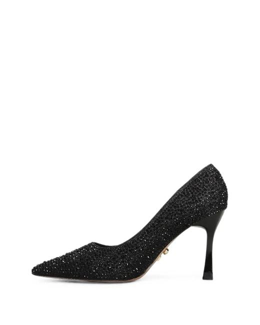 Twentyfourhaitch Black Teylor Crystal-Embellished Pointed-Toe Pumps