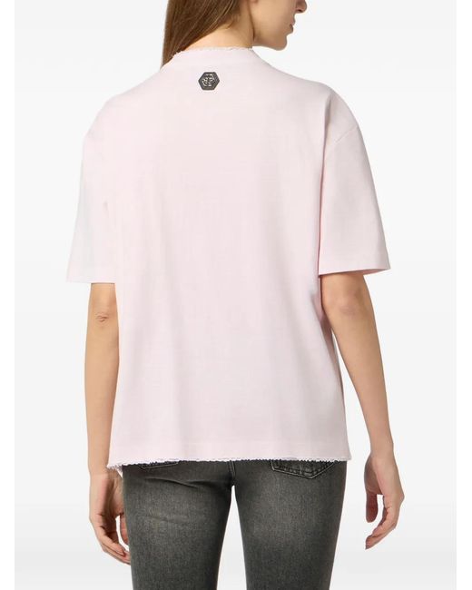 Philipp Plein White Crystal-Embellished T-Shirt